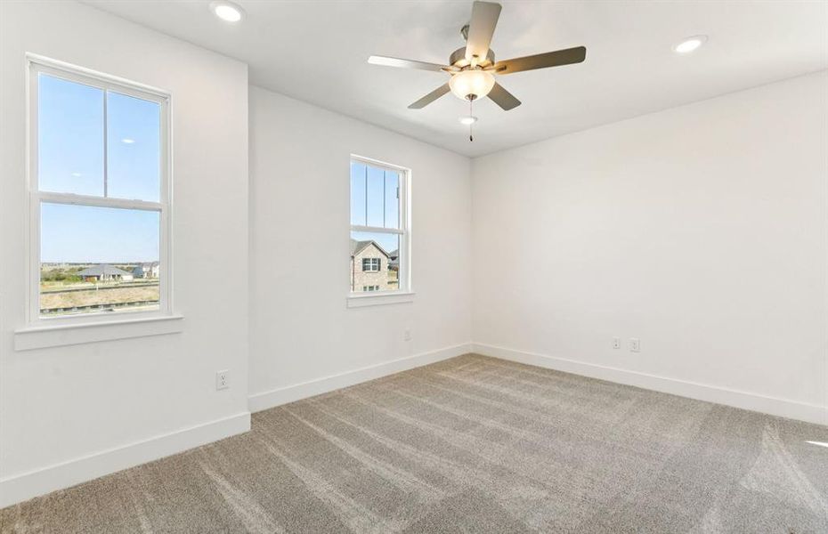 Large windows in upstairs game room