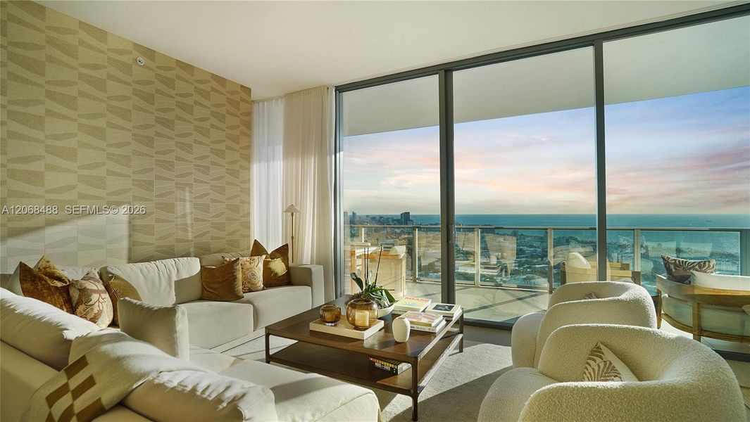 Furnished interior view inside a new home in , Miami Beach (Image 36). Furnished interior view inside a new home in , Miami Beach (Image 36).