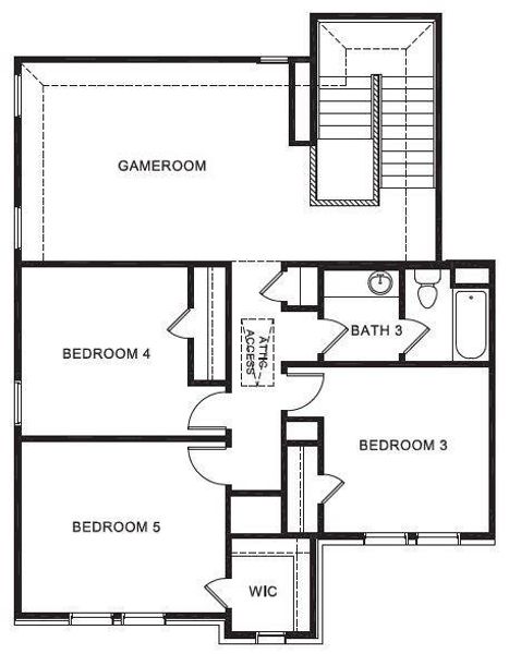 D.R. Horton's Robin floorplan, 2nd floor - All Home and community information, including pricing, included features, terms, availability and amenities, are subject to change at any time without notice or obligation. All Drawings, pictures, photographs, video, square footages, floor plans, elevations, features, colors and sizes are approximate for illustration purposes only and will vary from the homes as built.