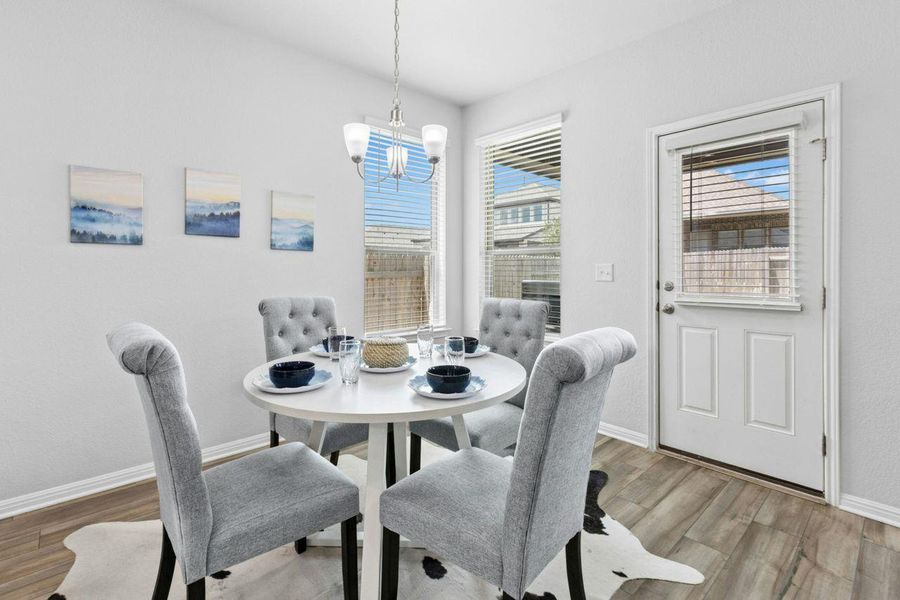 Enjoy meals in your multiple gathering spaces. Enjoy meals in your multiple gathering spaces.