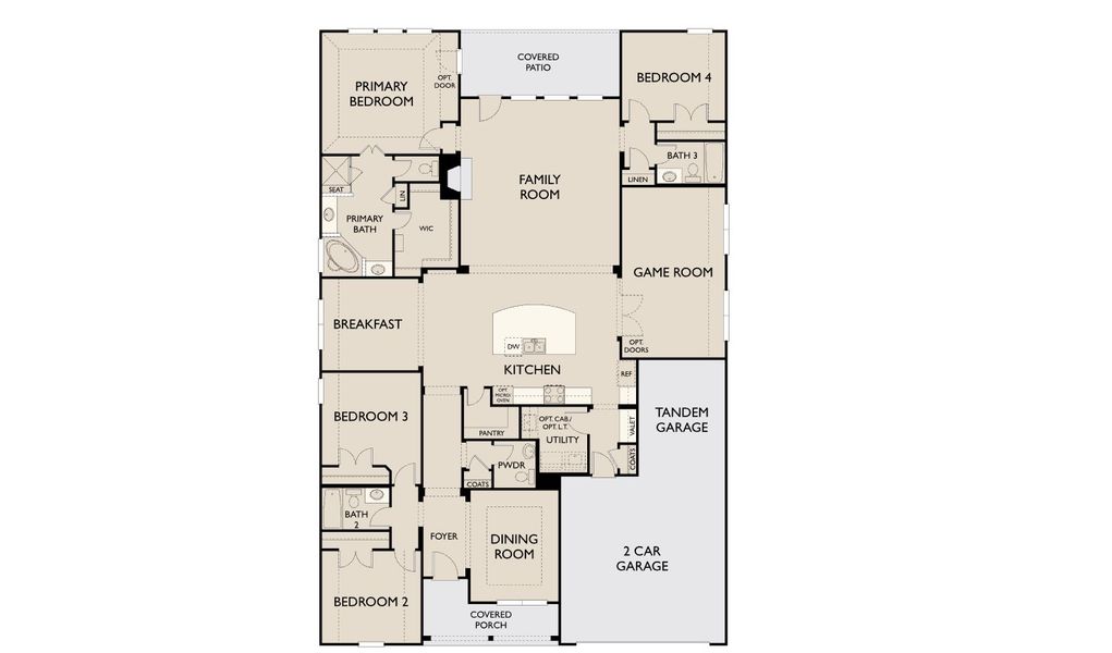 2D floor plan layout for the Hanover by Ashton Woods in Wildrye 60ft, Waller, TX (Image 3).