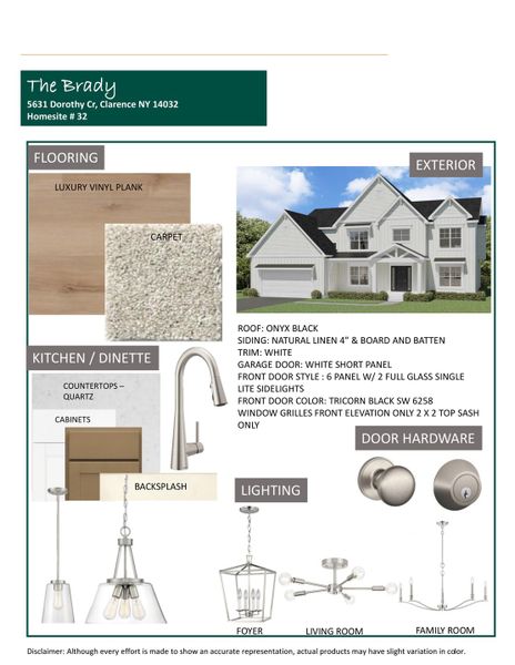 Sample of building materials used in homes in Cannon Woods, Clarence (Image 15).