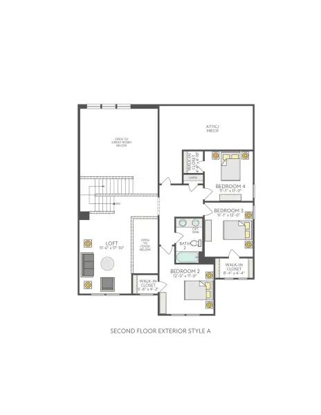 2D floor plan layout of this home in Turner's Crossing, Buda, TX (Image 3).