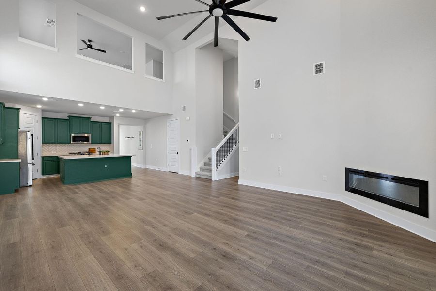 Kitchen opens up to the living area