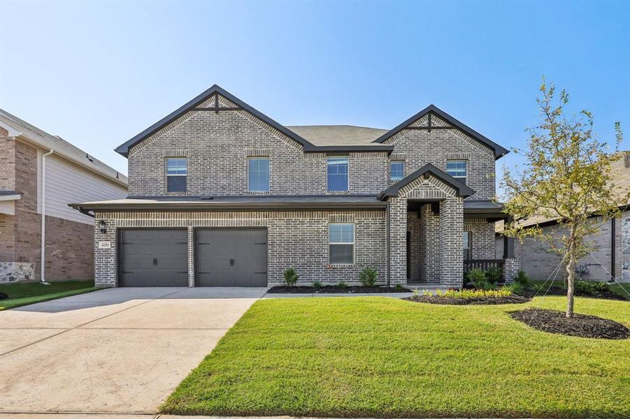 Front exterior of a new home in Lakehaven - Premier Series, Farmersville, TX, highlighting curb appeal (Image 1). Front exterior of a new home in Lakehaven - Premier Series, Farmersville, TX, highlighting curb appeal (Image 1).
