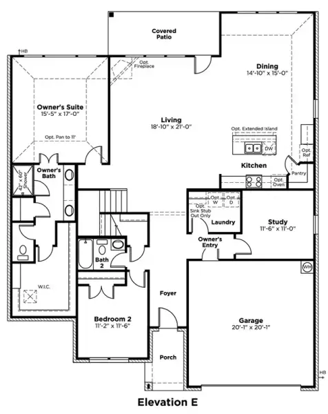 2D floor plan layout of this home in Tinsley Meadows, Van Alstyne, TX (Image 4).