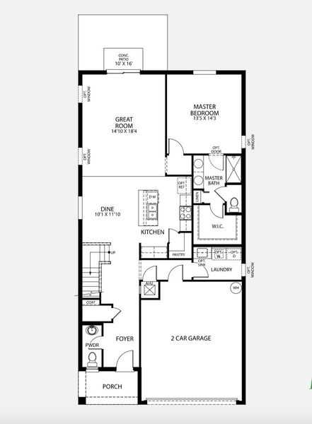 2D floor plan layout for the Lexington by Maronda Homes in Eustis, Mount Plymouth, FL (Image 6). 2D floor plan layout for the Lexington by Maronda Homes in Eustis, Mount Plymouth, FL (Image 6).