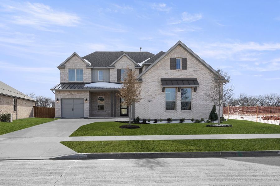 Front exterior of a new home in Brookshire at Legacy Hills, Celina, TX, highlighting curb appeal (Image 1). Front exterior of a new home in Brookshire at Legacy Hills, Celina, TX, highlighting curb appeal (Image 1).
