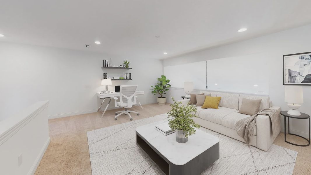 Representative furnished interior of a home built from the Oxford by Epcon Communities in The Courtyards at Oak Grove, Durham (Image 11).