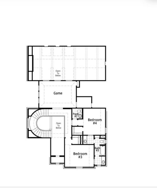 2D floor plan layout for the 608 Plan by Highland Homes in Cambridge Crossing: 74ft. lots, Celina, TX (Image 26).