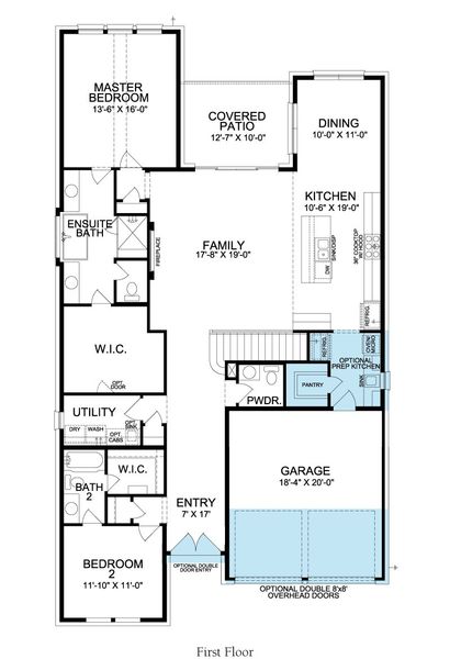 2D floor plan layout for the Camille by Landon Homes in Fields - East Village, Frisco, TX (Image 5).