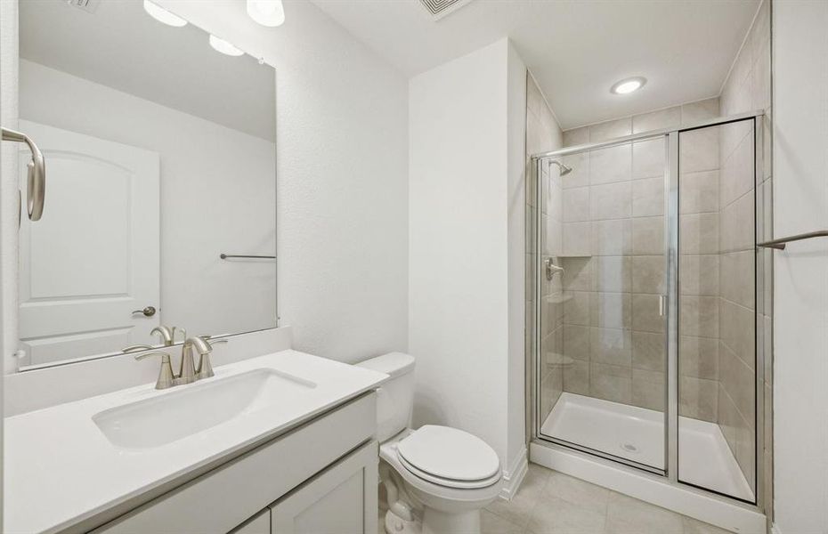 Upgraded secondary bathroom*real home pictured