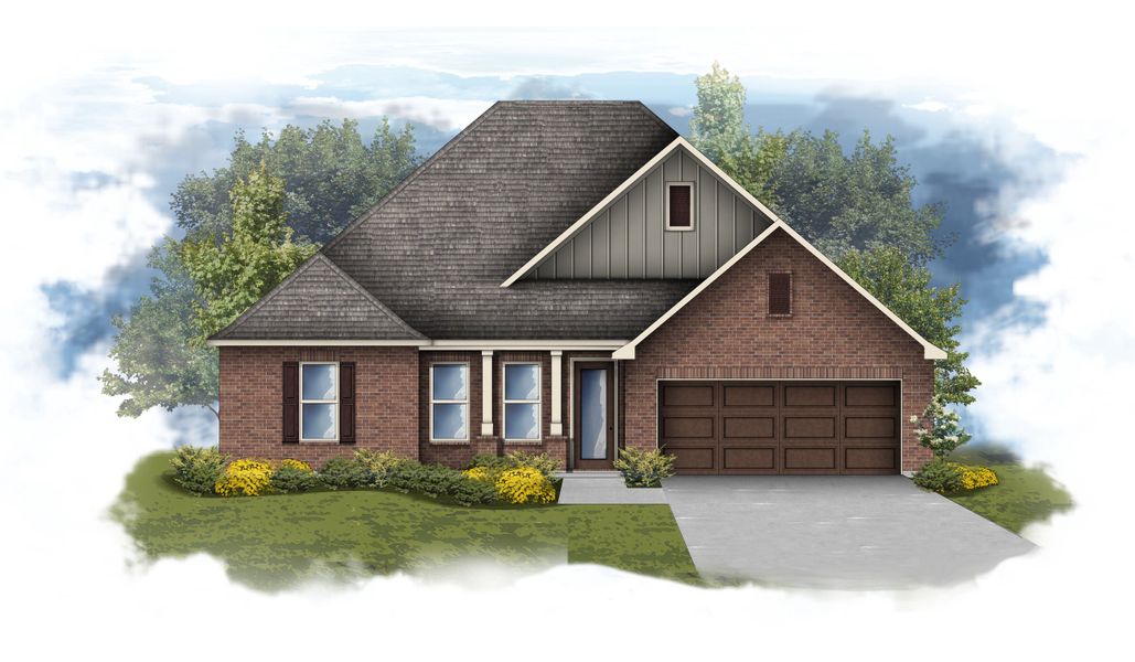 Representative exterior photo of a completed home built from the Covenant III T by DSLD Homes in Longleaf, Lumberton, TX (Image 1). Representative exterior photo of a completed home built from the Covenant III T by DSLD Homes in Longleaf, Lumberton, TX (Image 1).