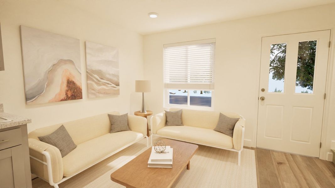Furnished interior view inside a new home in Banning Lewis Ranch - New Homes Colorado Springs, Colorado Springs (Image 5). Furnished interior view inside a new home in Banning Lewis Ranch - New Homes Colorado Springs, Colorado Springs (Image 5).