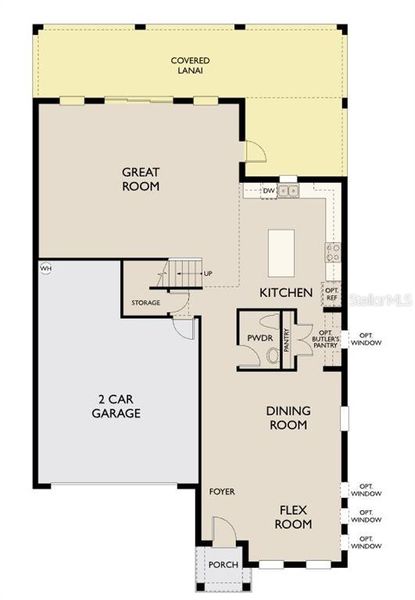 2D floor plan layout of this home in Oakfield Trails Traditional, Parrish, FL (Image 3).