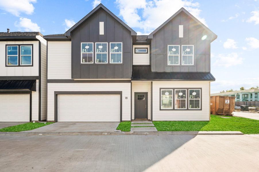 Front exterior of a new home in , Houston, TX, highlighting curb appeal (Image 23). Front exterior of a new home in , Houston, TX, highlighting curb appeal (Image 23).