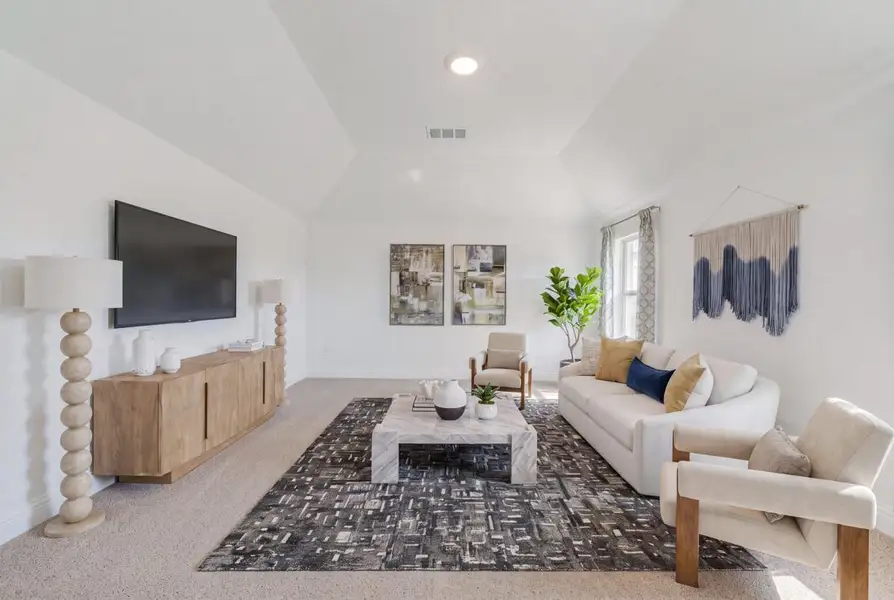 Furnished interior view inside a new home in Dominion of Pleasant Valley, Wylie (Image 27).