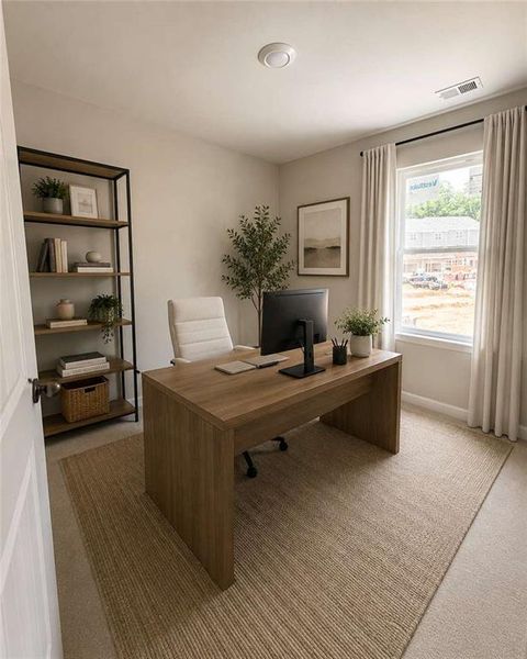 Furnished interior view inside a new home in Townes at Asbury, Hapeville (Image 1). Furnished interior view inside a new home in Townes at Asbury, Hapeville (Image 1).
