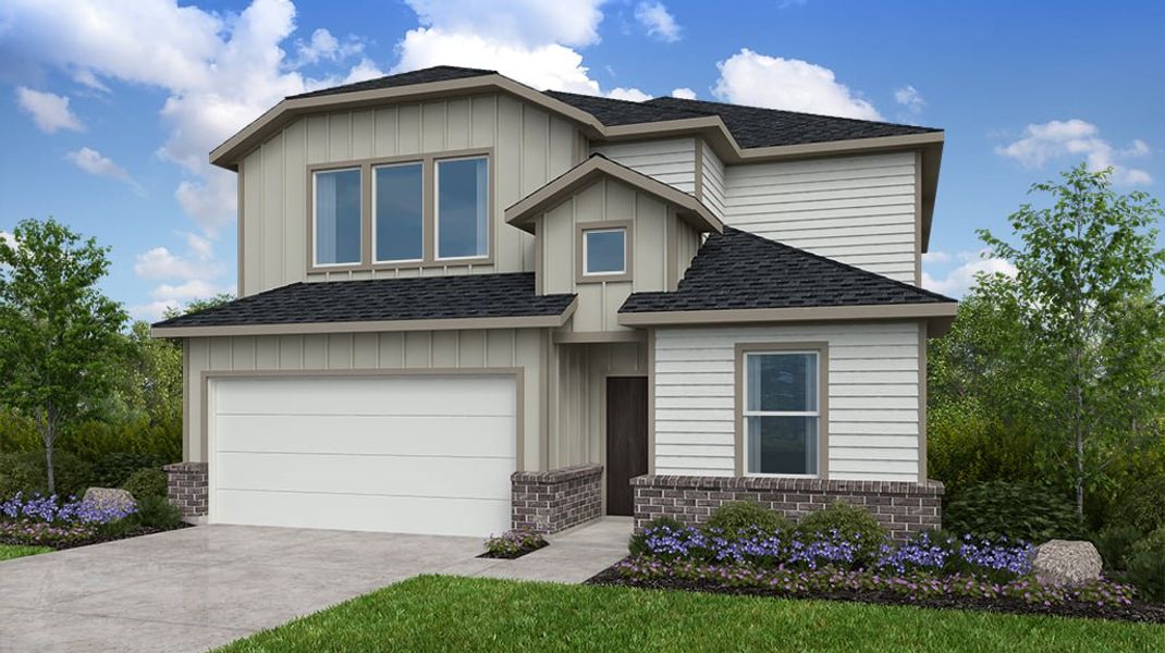Representative exterior photo of a completed home built from the Walnut by Taylor Morrison in Newport Grove 50s, Crosby, TX (Image 1).