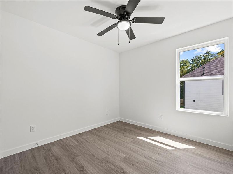 Bright and airy rooms with ceiling fans.