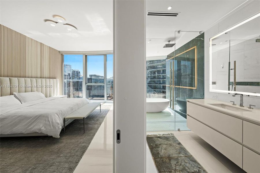 Furnished interior view inside a new home in , Miami (Image 30).