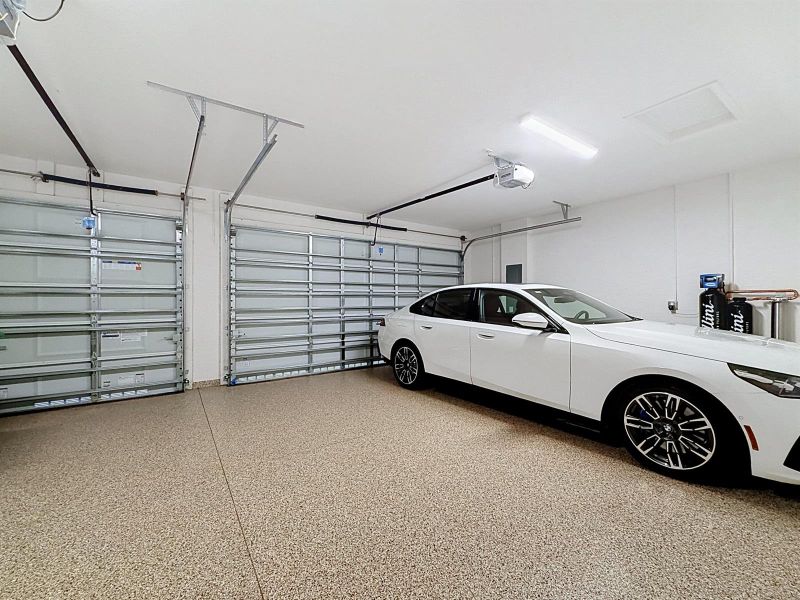 Garage with car and water purification
