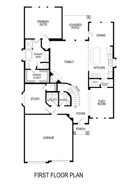 2D floor plan layout for the Brittany 40 2F by First Texas Homes in Las Lomas, Forney, TX (Image 3).
