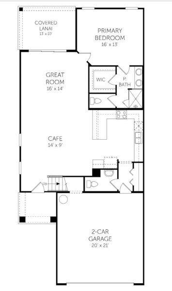 2D floor plan layout for the Liberty - Villas by Dream Finders Homes in Brook Forest - Villas, St. Augustine, FL (Image 6). 2D floor plan layout for the Liberty - Villas by Dream Finders Homes in Brook Forest - Villas, St. Augustine, FL (Image 6).
