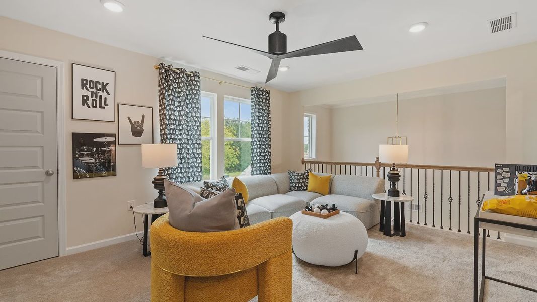 Furnished interior view inside a new home in Cambria at Traditions, Hampton (Image 19). Furnished interior view inside a new home in Cambria at Traditions, Hampton (Image 19).