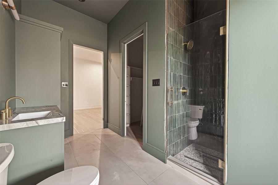 Beautiful walk in shower and large walk in closet