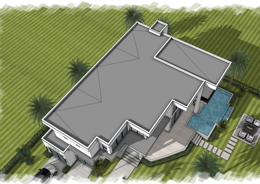 Exterior rendering of this home design in , Lantana, FL (Image 9).
