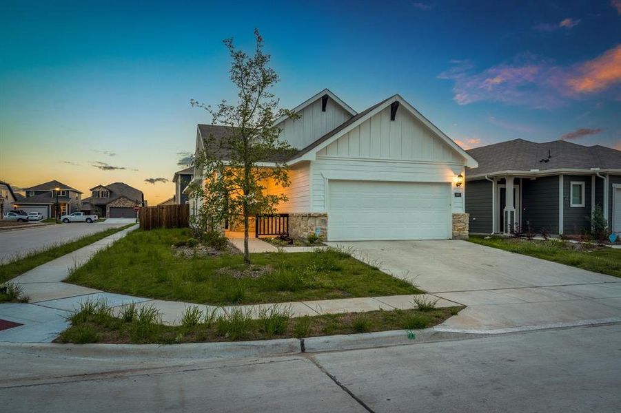 View of front of house with a garage