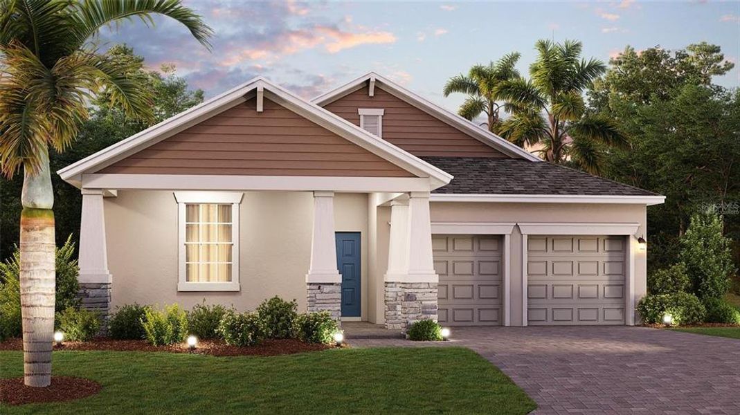 Front exterior of a new home in Tohoqua, Kissimmee, FL, highlighting curb appeal (Image 2).