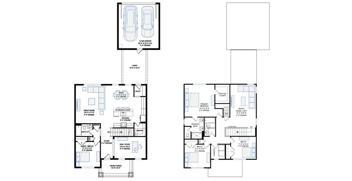 2D floor plan layout for the Sea Breeze by Cardel Homes in SeaFlower, Bradenton, FL (Image 10). 2D floor plan layout for the Sea Breeze by Cardel Homes in SeaFlower, Bradenton, FL (Image 10).