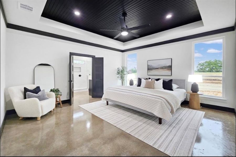 Furnished interior view inside a new home in , Log Cabin (Image 9).