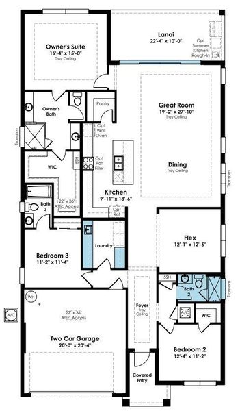 2D floor plan layout of this home in Woodland Preserve, Parrish, FL (Image 5). 2D floor plan layout of this home in Woodland Preserve, Parrish, FL (Image 5).