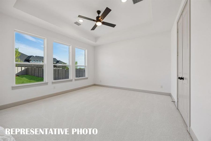 Your dreamy new owner's suite is located at the rear of the home for additional privacy.  REPRESENTATIVE PHOTO