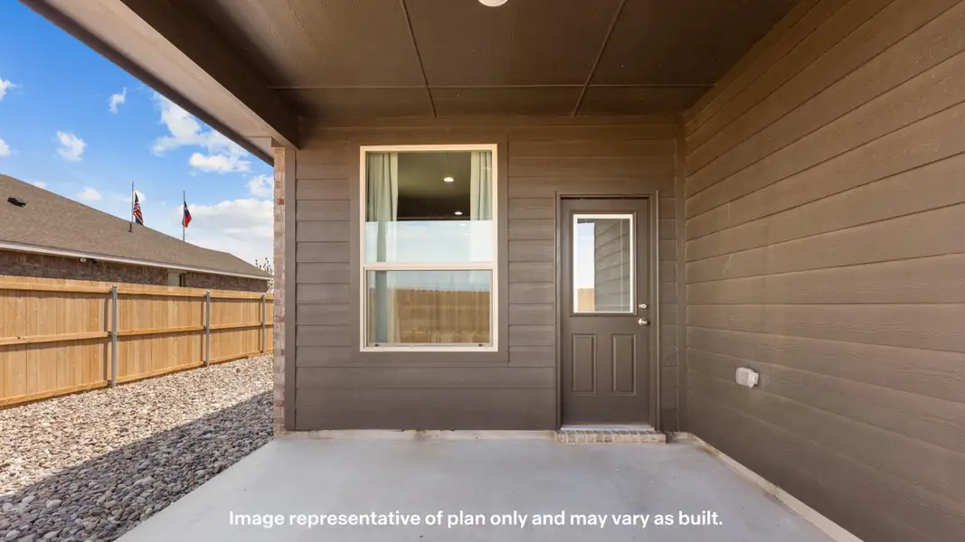 Exterior details and patio area of a home in Mustang Ridge, Andrews (Image 3).