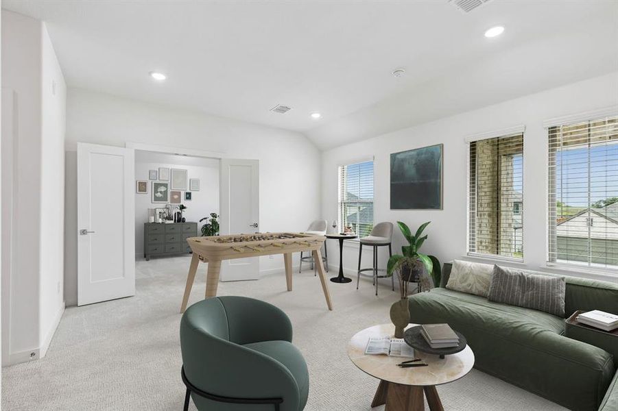 Game Room in the Claret home plan by Trophy Signature Homes – REPRESENTATIVE PHOTO