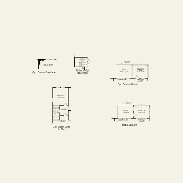 2D floor plan layout for the Marshall by Pulte Homes in Bryton, Huntersville, NC (Image 3).