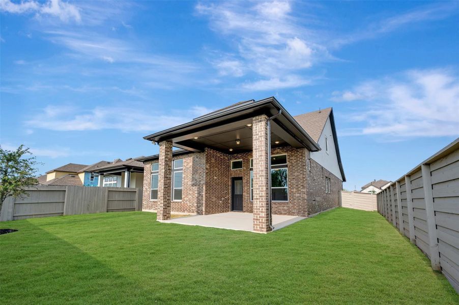 Exterior details and patio area of a home in Pomona - Reserve Collection, Manvel (Image 23). Exterior details and patio area of a home in Pomona - Reserve Collection, Manvel (Image 23).