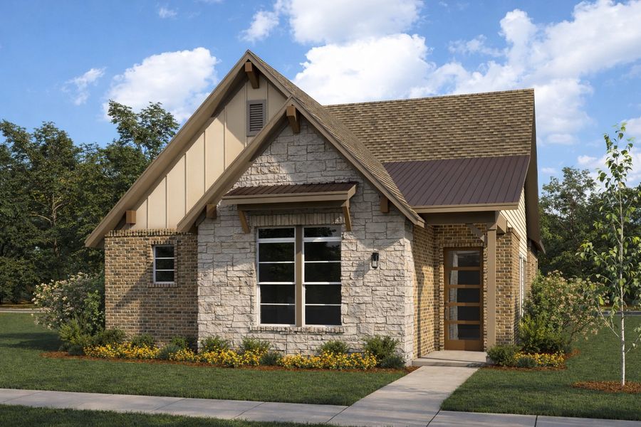 Representative exterior photo of a completed home built from the Clover by Westfield Homes in Meraki, Forney, TX (Image 2). Representative exterior photo of a completed home built from the Clover by Westfield Homes in Meraki, Forney, TX (Image 2).