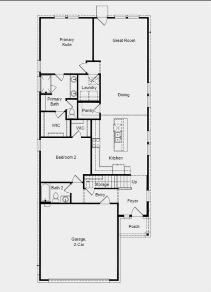 2D floor plan layout of this home in Arcadia 40s, Missouri City, TX (Image 3).