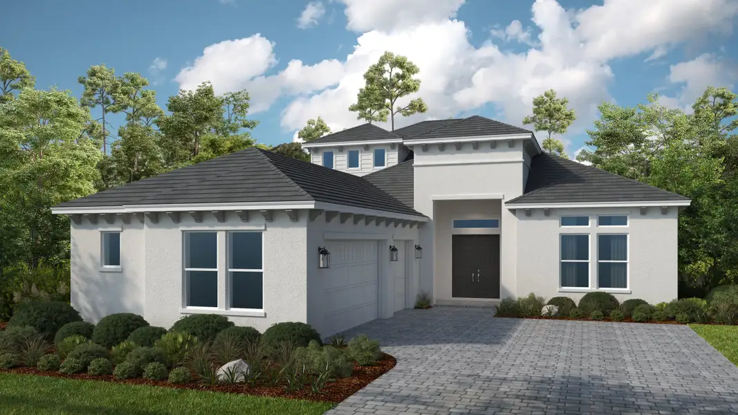 Representative exterior photo of a completed home built from the Argenta by Taylor Morrison in Coasterra Community Group Page, Palmetto, FL (Image 5).