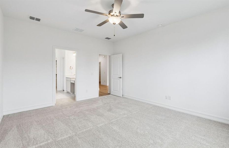 Spacious primary suite