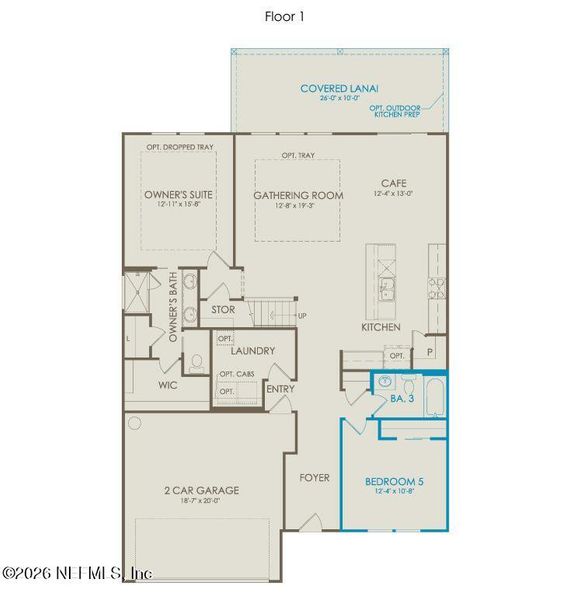 2D floor plan layout of this home in Double Branch, Middleburg, FL (Image 3).