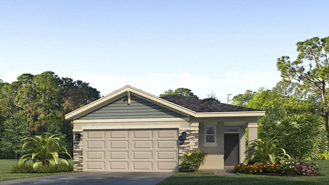 Representative exterior photo of a completed home built from the Jemison by D.R. Horton in Westhaven at Heritage Harbor, Bradenton, FL (Image 17). Representative exterior photo of a completed home built from the Jemison by D.R. Horton in Westhaven at Heritage Harbor, Bradenton, FL (Image 17).