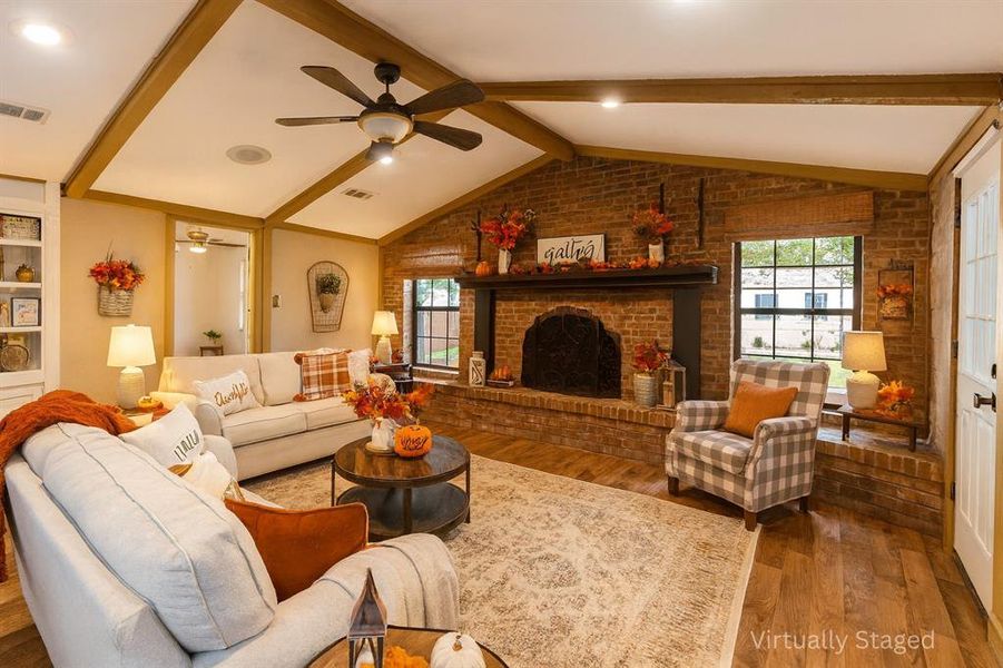 VIRTUALLY STAGED living room