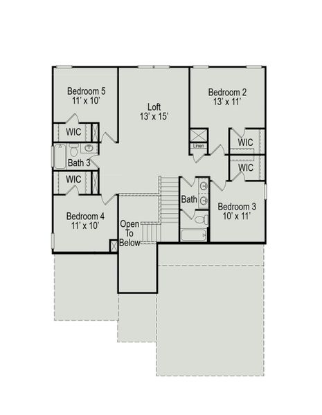2D floor plan layout of this home in Audubon 50's, Magnolia, TX (Image 3).