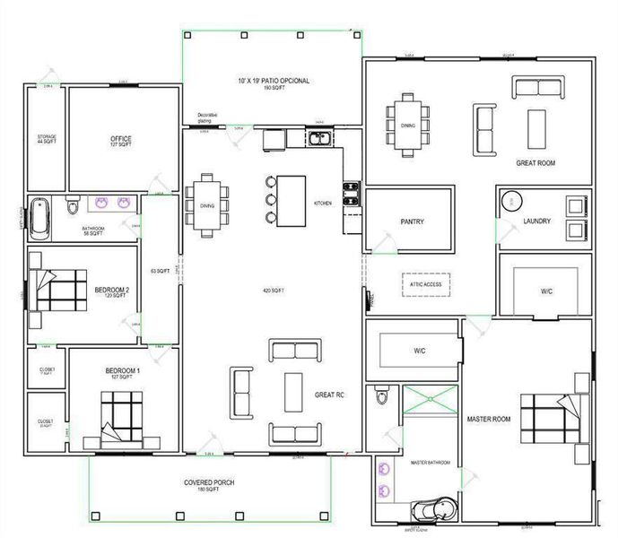 2D floor plan layout of this home in , Atlanta, GA (Image 4). 2D floor plan layout of this home in , Atlanta, GA (Image 4).